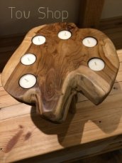 100026 Theelichtjeshouder - Teak