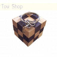 Cube Snake Keychain Brown