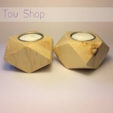 Square-shaped Wooden Candle Light
