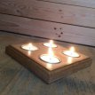 100191 Thee Light Holder - Pine & Oak