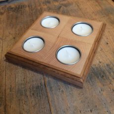 100191 Thee Light Holder - Pine & Oak